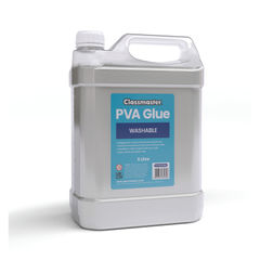 View more details about Classmaster White Washable Blue Label PVA Glue 5L Bottle with Screw Cap