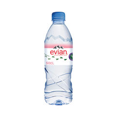 View more details about Evian 500ml Natural Spring Water Bottles (Pack of 24)
