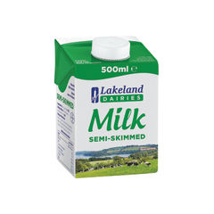 View more details about Lakeland 500ml Semi-Skimmed Milk (Pack of 12)
