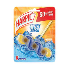 View more details about Harpic Active Fresh Toilet Rim Block 6 Powers Sparkling Citrus 35g