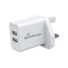 View more details about MediaRange White 12W Fast Charging UK Plug Adapter