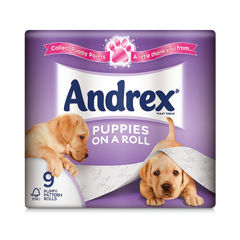 View more details about Andrex 3-Ply Toilet Roll Puppies On A Roll White (Pack of 9)