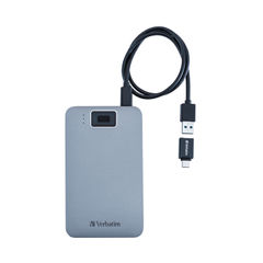 View more details about Verbatim Executive Fingerprint Secure Hard Drive USB 3.2 Gen 1 USB-C 2TB Grey