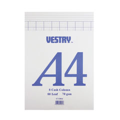 View more details about Vestry A4 8 Cash Columns Accountancy Pad