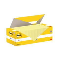 View more details about Post-it Notes 76x76mm 100 Sheets Canary Yellow (Pack of 12 + 12 FOC)