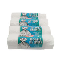 View more details about Safewrap White Standard Swing Bin Liners (Pack of 80)