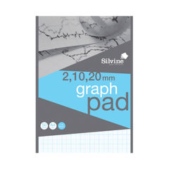 View more details about Silvine Graph Pad 2/10/20mm 50 Sheets A4