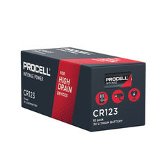 View more details about Procell Intense High Power Lithium CR123 3V Battery (Pack of 10)