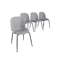 View more details about CL Aria Resin Dining Chairs Light Grey (Pack of 4)