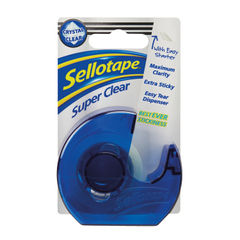 View more details about Sellotape Super Clear Tape and Dispenser 18mmx15m (Pack of 7)