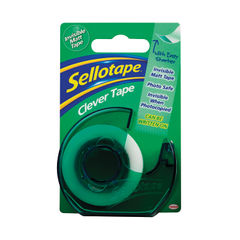 View more details about Sellotape Clever Invisible Tape and Dispenser 18mmx25m (Pack of 7)
