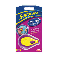 View more details about Sellotape On-Hand Dispenser with Invisible Tape 18mmx15m