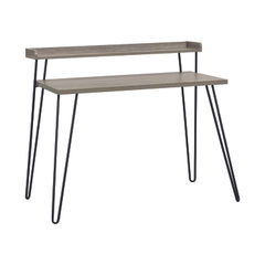 View more details about Haven Retro Desk with Riser Distressed Grey Oak