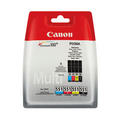 View more details about Canon 551 CMYK Ink Cartridge Multipack - 6509B009