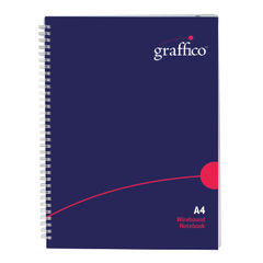 View more details about Graffico A4 Hard Cover Wirebound 160 Page Notebook