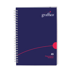 View more details about Graffico A5 Wirebound Feint Ruled Polypropylene Notebook