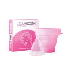 View more details about Unicorn Medical Grade Silicone Menstrual Cup/Sterilising Unit Pink