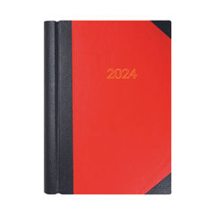 View more details about Collins A4 Desk Diary 2 Pages Per Day Black/Red 2024