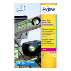 View more details about Avery Laser Label Heavy Duty 4 Per Sheet White (Pack of 80)