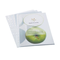 View more details about Rapesco Eco A4 Clear Plastic Punched Pockets (Pack of 100)