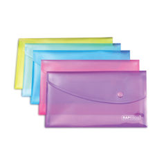 View more details about Rapesco A5 Assorted Bright Popper Wallets (Pack of 5)