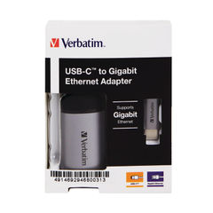 View more details about Verbatim USB-C to Gigabit Ethernet Adapter
