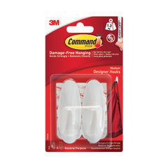 View more details about 3M Command Medium White Adhesive Hook (Pack of 2)