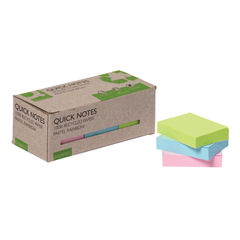 View more details about Q-Connect Recycled Notes 38x51mm Pastel Rainbow (Pack of 12)