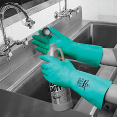 View more details about Polyco Size 9 Green Nitri-Tech III Rubber Gloves