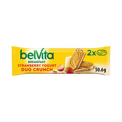 View more details about Belvita Breakfast Strawberry and Yogurt Duo Crunch Bars (Pack of 18)