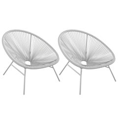 View more details about CL US Avo Modern XL Lounge Chairs Light Grey (Pack of 2)
