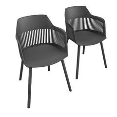 View more details about CL Camelo Resin Dining Chairs Black (Pack of 2)