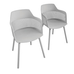 View more details about CL US Camelo Resin Dining Chairs Light Grey (Pack of 2)