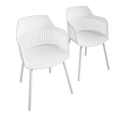 View more details about CL Camelo Resin Dining Chairs White (Pack of 2)