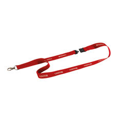 View more details about Durable Red 20mm Textile Visitor Lanyard (Pack of 10)