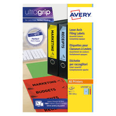 View more details about Avery 200 x 60mm Assorted Filing Labels (Pack of 80)