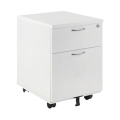 View more details about First H595mm White 2 Drawer Under Desk Mobile Pedestal