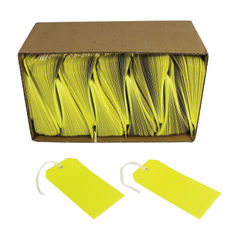 View more details about Yellow 120 x 60 mm Strung Tags (Pack of 1000)