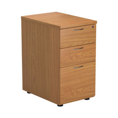 View more details about First H730mm Nova Oak 3 Drawer Desk High Pedestal