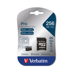 View more details about Verbatim Pro U3 Micro SDXC Memory Card 256GB with SD Adapter