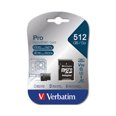 View more details about Verbatim Pro U3 Micro SDXC Memory Card 512GB with SD Adapter