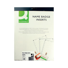 View more details about Q-Connect Name Badge Inserts 54x90mm 10 Per Sheet (Pack of 25)