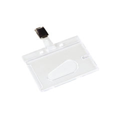 View more details about Q-Connect Rigid Credit Card Sized Name Badge Holder and Clip (Pack of 10)