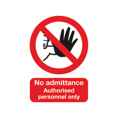 View more details about No Admittance Authorised Personnel Only A5 PVC Safety Sign