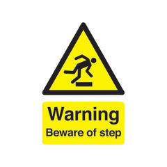 View more details about Warning Beware of Step A5 Self-Adhesive Safety Sign