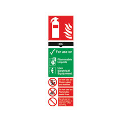 View more details about Fire Extinguisher Carbon Dioxide 300 x 100mm PVC Safety Sign