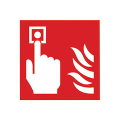 View more details about Fire Alarm 100 x 100mm Self-Adhesive Safety Signs (Pack of 5)