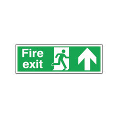 View more details about Safety Sign 150 x 450mm Fire Exit Running Man Arrow Up