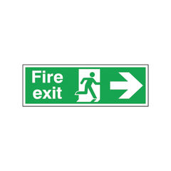 View more details about Safety Sign 150 x 450mm Fire Exit Running Man Arrow Right