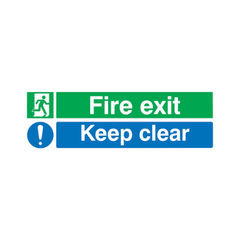 View more details about Fire Exit 150 x 450mm PVC Keep Clear Safety Sign